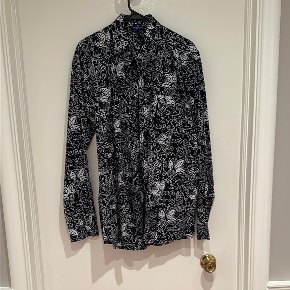 Three Islands Black & White Floral Men's Shirt